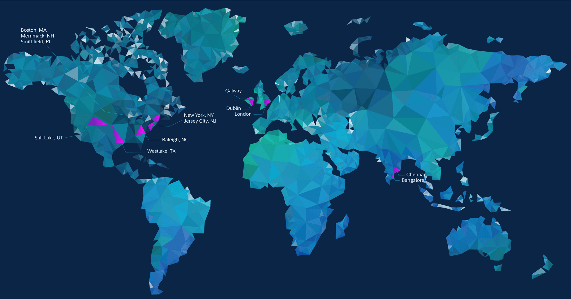 A map showing locations